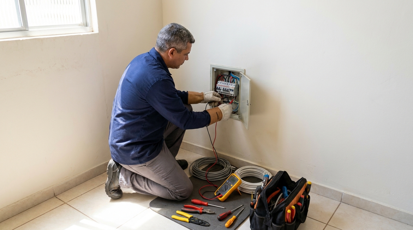 Eletricista em atendimento residencial em Maceió-AL